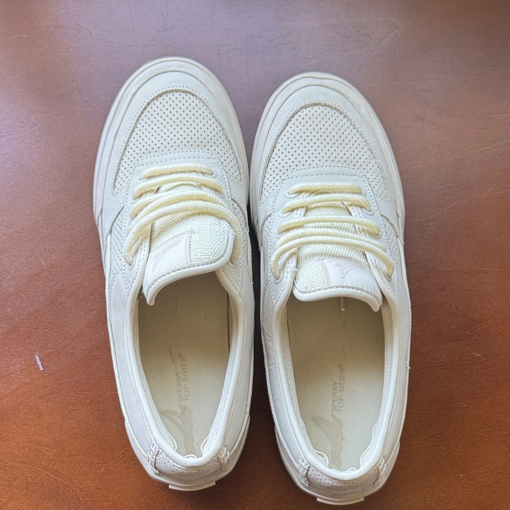 Sperry Top Sider Soletide Premium Ivory boat deck shoes sneakers Women’s Size 8 - Picture 4 of 6
